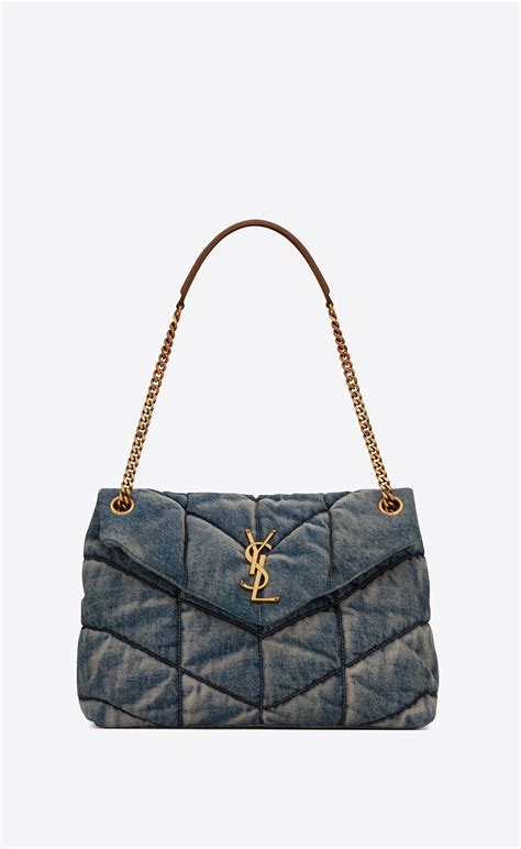 ysl puffer denim bag|Altro.